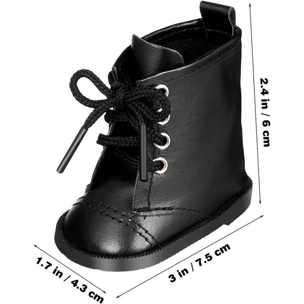 BESPORTBLE Mini-PU-Schuhe für 18-Zoll-Puppen – 2 Paar, schwarz, weich und bunt