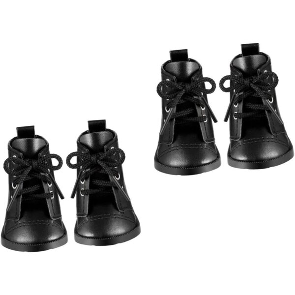 BESPORTBLE Mini-PU-Schuhe für 18-Zoll-Puppen – 2 Paar, schwarz, weich und bunt