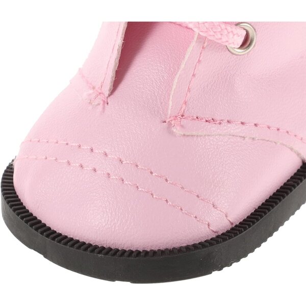 Beaupretty Miniaturstiefel für 18-Zoll-Puppen – detaillierte rosa PU-Schuhe