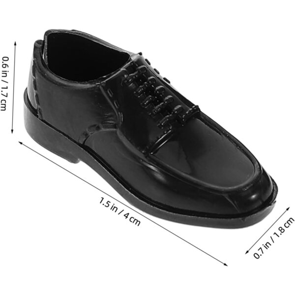 10 Paar 1/6 schwarze Herren-Miniaturschuhe für Puppenhäuser und Actionfiguren