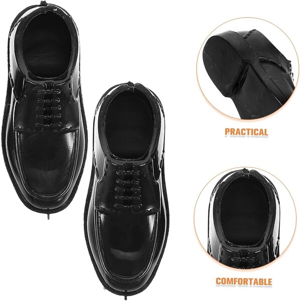 10 Paar 1/6 schwarze Herren-Miniaturschuhe für Puppenhäuser und Actionfiguren
