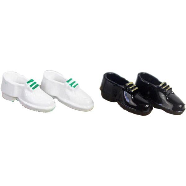 Beaupretty 2 Paar Miniaturschuhe Schwarz und Weiß, langlebig, handgefertigt