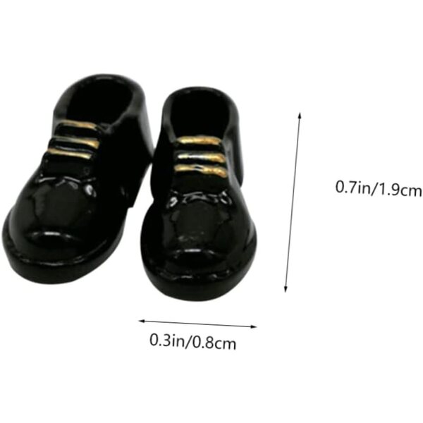 Beaupretty 2 Paar Miniaturschuhe Schwarz und Weiß, langlebig, handgefertigt