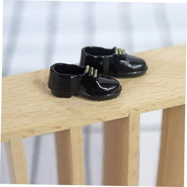 Beaupretty 2 Paar Miniaturschuhe Schwarz und Weiß, langlebig, handgefertigt