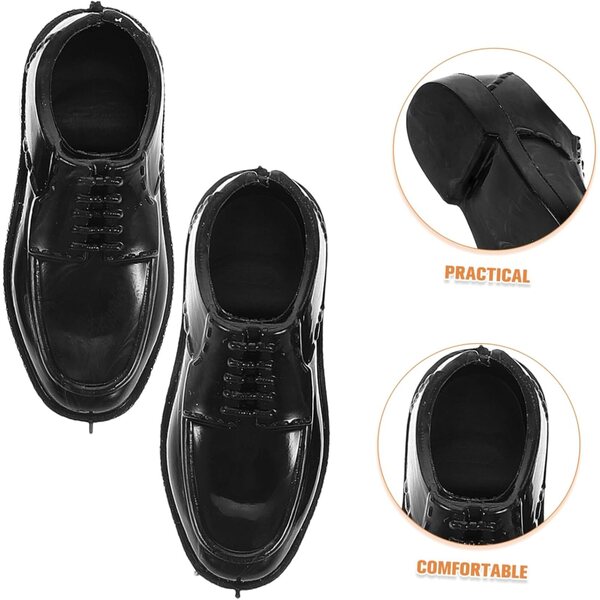 Mikinona 1/6 Miniatur-Herrenschuhe für 11-Zoll-Puppen, Set 10 Paar, Schwarz