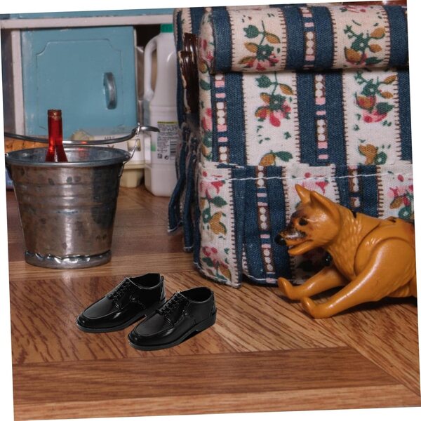 Mikinona 1/6 Miniatur-Herrenschuhe für 11-Zoll-Puppen, Set 10 Paar, Schwarz