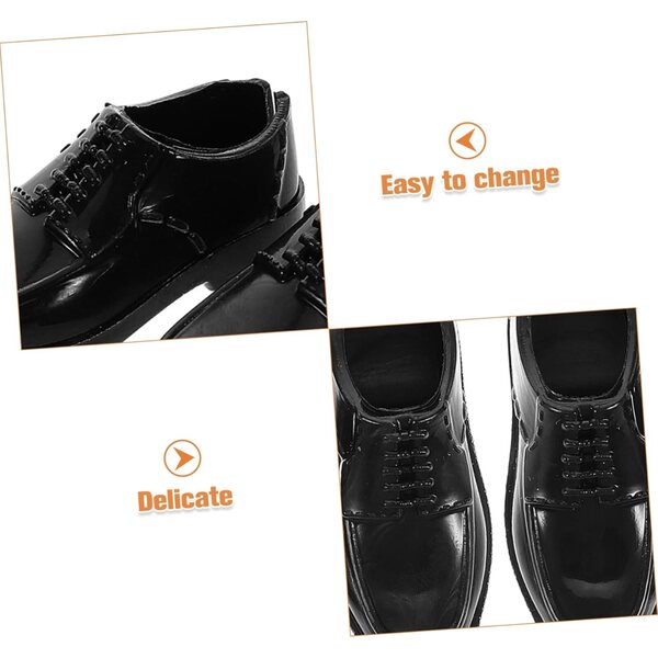 Mikinona 1/6 Miniatur-Herrenschuhe für 11-Zoll-Puppen, Set 10 Paar, Schwarz
