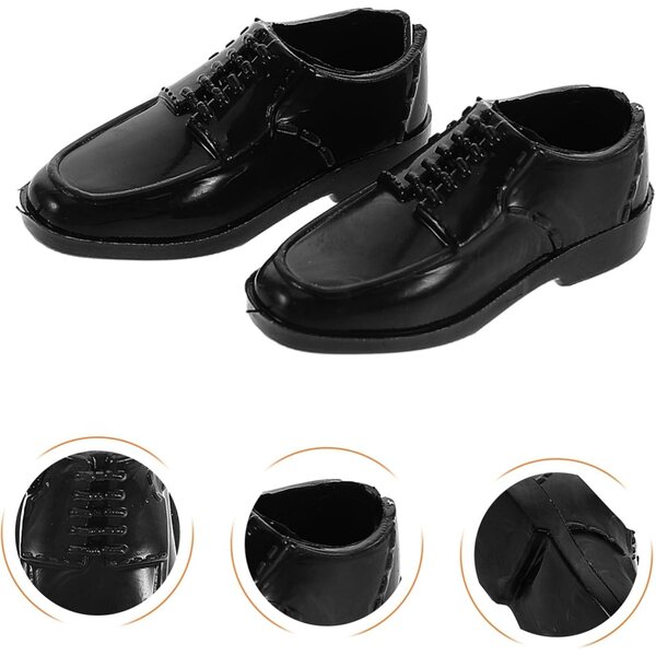 Mikinona 1/6 Miniatur-Herrenschuhe für 11-Zoll-Puppen, Set 10 Paar, Schwarz