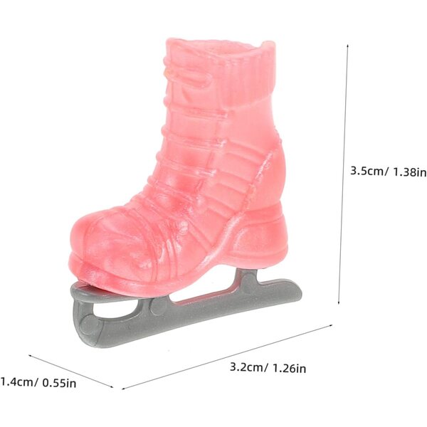 4 Paar Miniatur-Rollschuhe für Puppen 30 cm aus farbigem Kunststoff