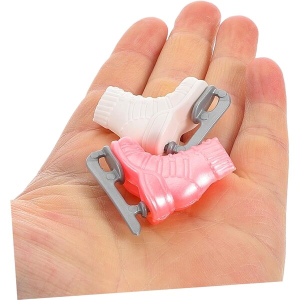 4 Paar Miniatur-Rollschuhe für Puppen 30 cm aus farbigem Kunststoff