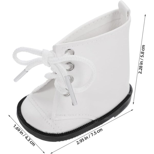 WOONEKY Stilvolle PU-Miniaturstiefel für 18-Zoll-Dekorationspuppen