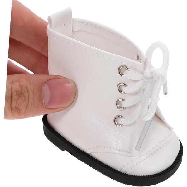 WOONEKY Stilvolle PU-Miniaturstiefel für 18-Zoll-Dekorationspuppen