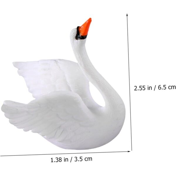 ERINGOGO Set 4 Mini Statuette a Forma di Cigno per Decorazione Giardino e Bonsai