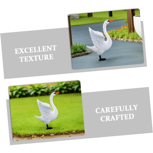 ERINGOGO Set 4 Mini Statuette a Forma di Cigno per Decorazione Giardino e Bonsai