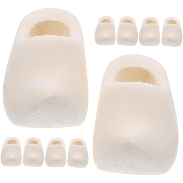 5 paia Scarpe in Miniatura per Bambole da Dipingere e Decorare, Accessori Artigianali per Case delle Bambole