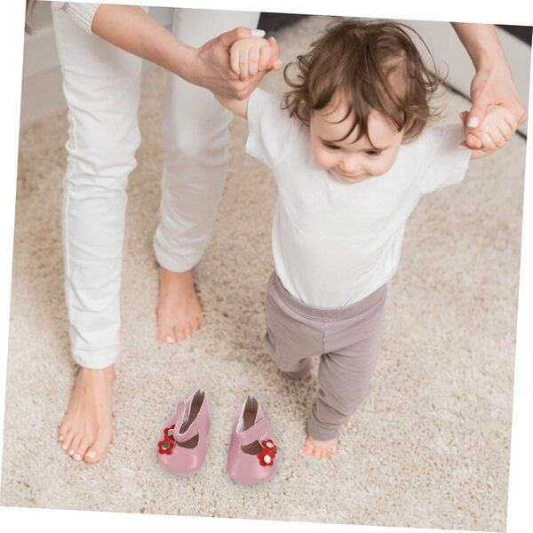Vaguelly Mini Scarpe PU Rosa per Bambole da 18 Pollici - Decorazioni e Accessori