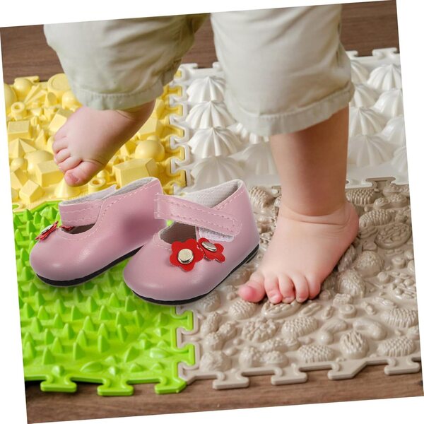 Vaguelly Mini Scarpe PU Rosa per Bambole da 18 Pollici - Decorazioni e Accessori