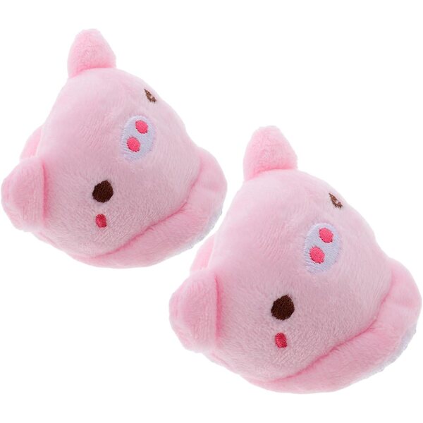 Plüsch-Hausschuhe in Schweineform für Puppen – zartrosa Winter-Accessoires