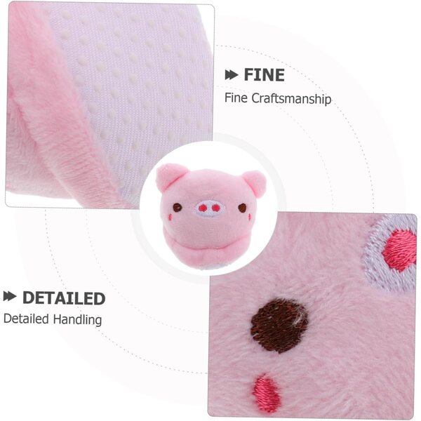 Plüsch-Hausschuhe in Schweineform für Puppen – zartrosa Winter-Accessoires