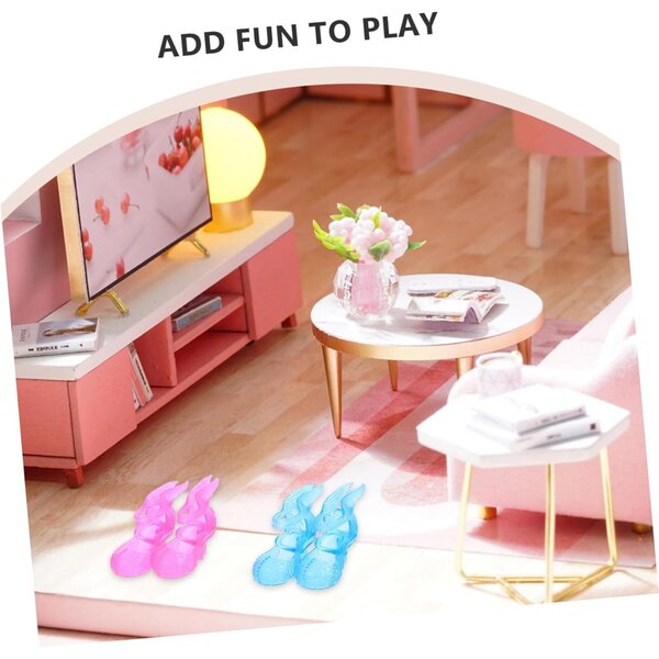 6 Paia Mini Scarpe in Plastica per Piedi Sottili - Accessori Giochi e Feste Bambina