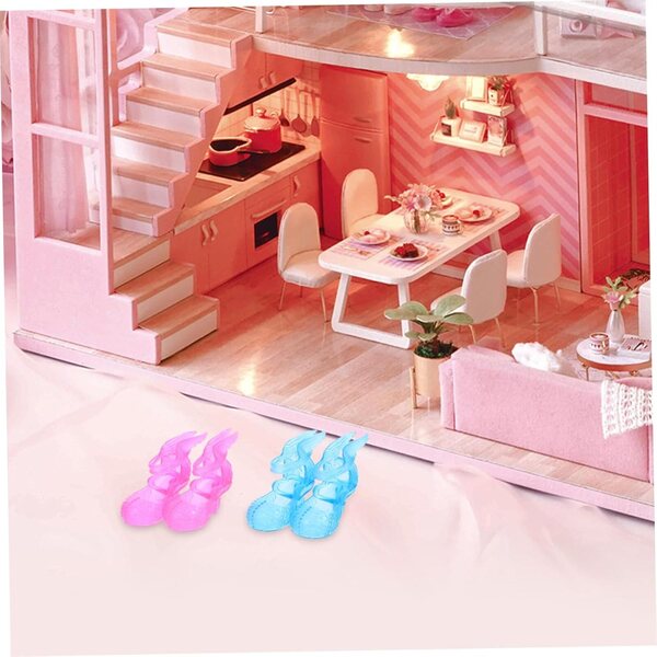 6 Paia Mini Scarpe in Plastica per Piedi Sottili - Accessori Giochi e Feste Bambina