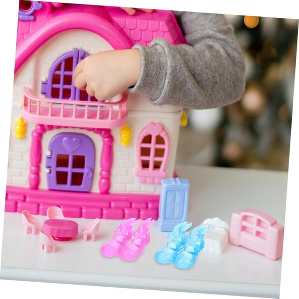 6 Paia Mini Scarpe in Plastica per Piedi Sottili - Accessori Giochi e Feste Bambina