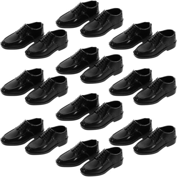 HEMOTON Scarpe Nere Miniatura Uomo 1/6 per Bambole 28 cm - 10 Paia in Plastica