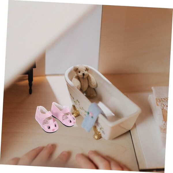 Rosa PU-Miniaturschuhe für Mädchen – langlebige und elegante dekorative Accessoires