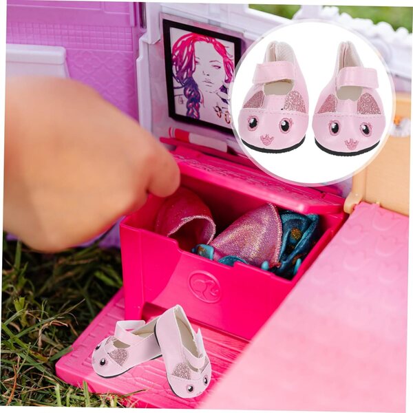 Rosa PU-Miniaturschuhe für Mädchen – langlebige und elegante dekorative Accessoires