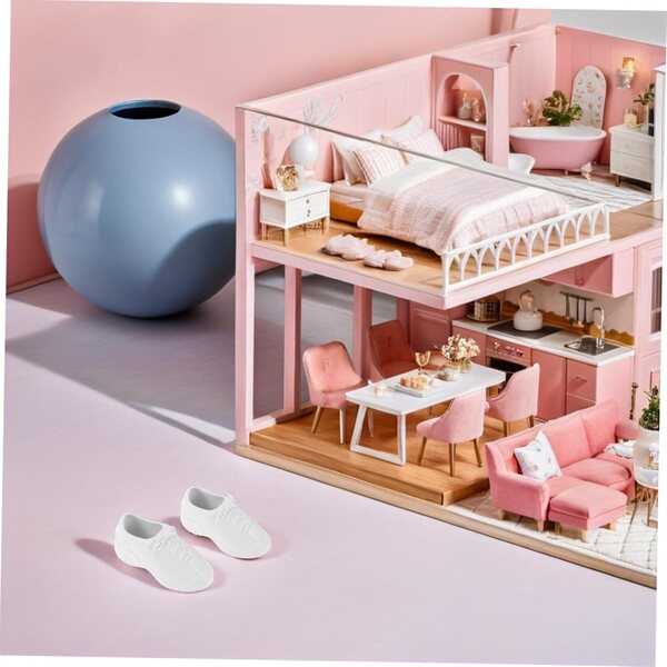 Mikinona Mini Scarpe in Plastica per Dollhouse - Set 31 Paia Multicolore Realistiche