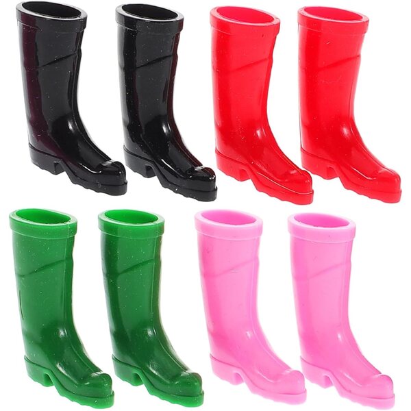 Vaguelly 8 Mini-Regenstiefel für Puppenhaus-Weihnachtsdekorationen
