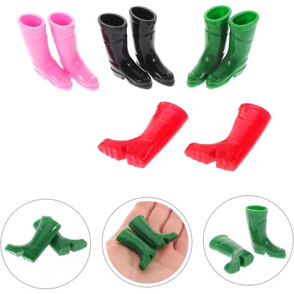 Vaguelly 8 Mini Stivali da Pioggia per Casa delle Bambole Decorazioni Natalizie