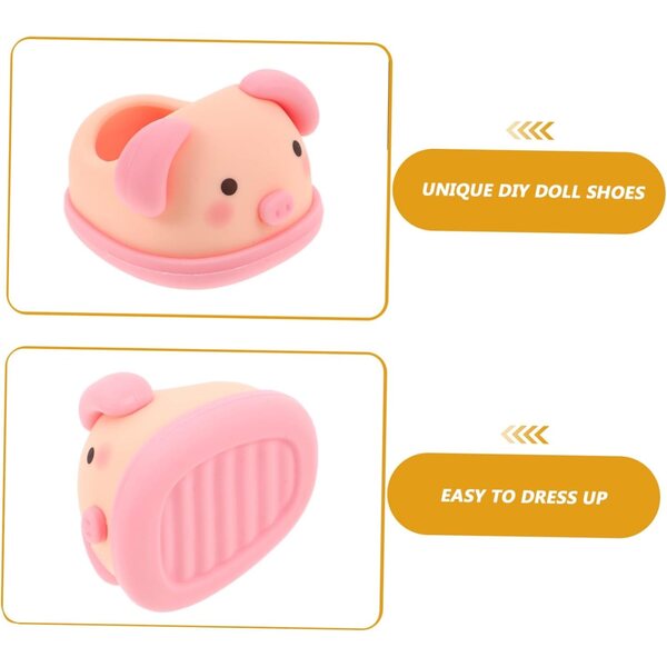 Mini Scarpe in PVC Rosa per Bambole, Accessori Decorativi 4,5x4,2x3 cm