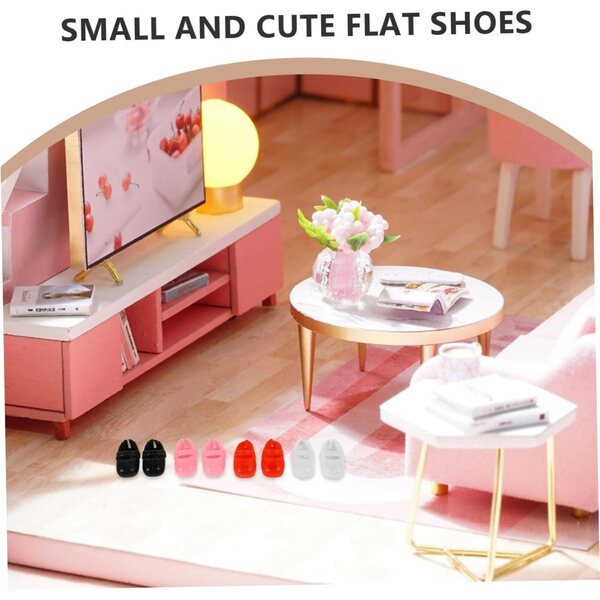BESPORTBLE 8 Paar bunte Miniaturschuhe für Puppen, flache Schuhe, dekoratives Zubehör