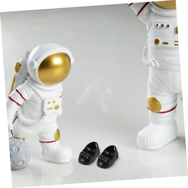 WOONEKY Set 6 Paia Mini Scarpe Piatte in Plastica per Bambole, Accessori Decorativi