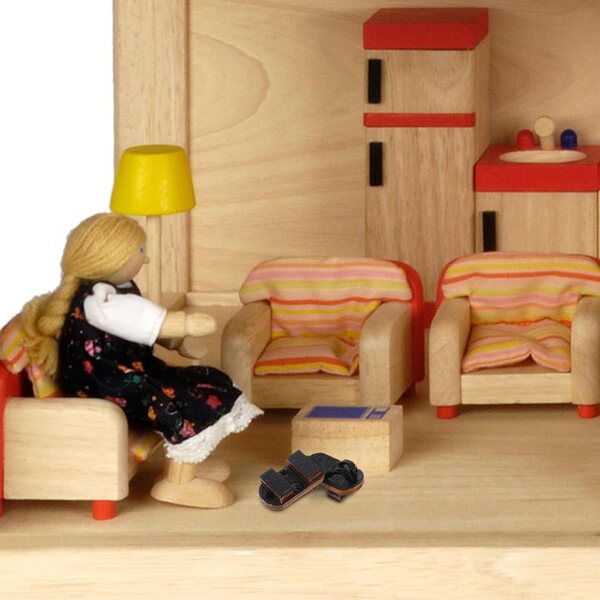 Alasum Mini Scarpe in Legno per Casa delle Bambole Accessori Decorativi Chic