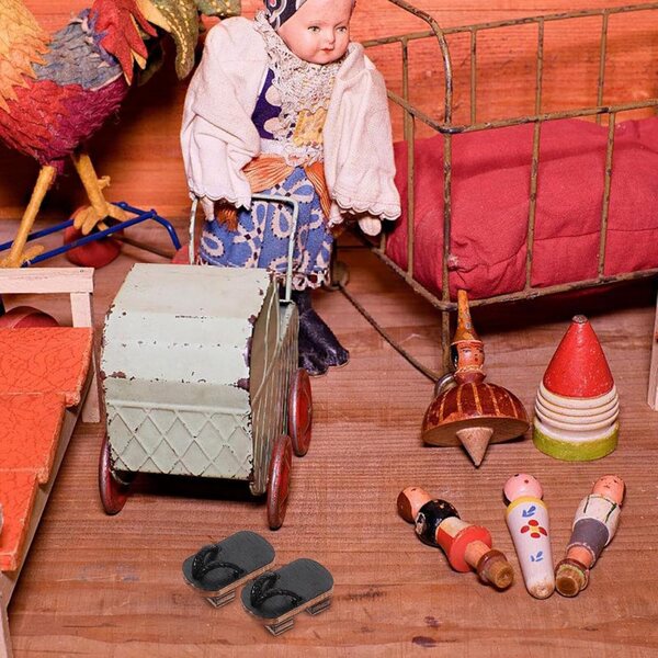 Alasum Mini Scarpe in Legno per Casa delle Bambole Accessori Decorativi Chic
