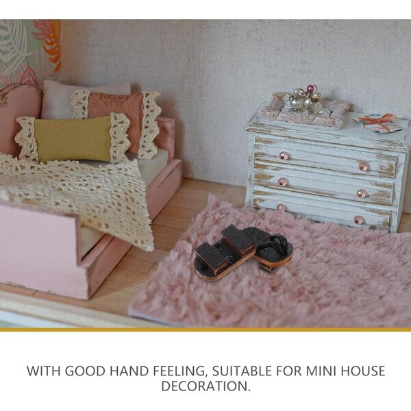 Alasum Mini Scarpe in Legno per Casa delle Bambole Accessori Decorativi Chic