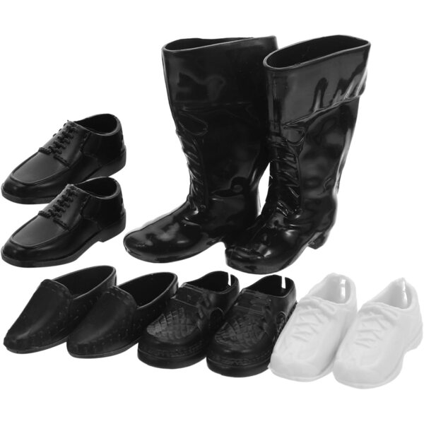 25 Paar realistische schwarze Miniaturschuhe für 11-Zoll-Puppen – Hauszubehör im Maßstab 1:6