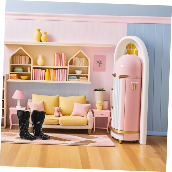 25 Paia Scarpe Miniature Realistiche Nero per Bambole 11 Pollici - Accessori Casa in Scala 1/6