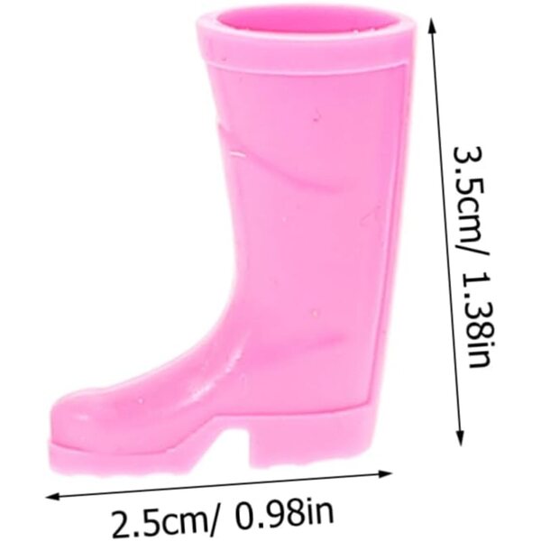Mini Stivali da Pioggia Natalizi in Plastica per Bambole e Decorazioni in Miniatura
