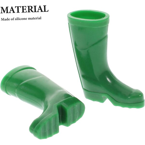 Mini Stivali da Pioggia Natalizi in Plastica per Bambole e Decorazioni in Miniatura
