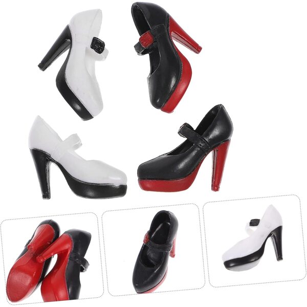 UPKOCH Set 2 Paia Scarpe Miniatura con Tacco Alto per Bambole e Fotografie Creative