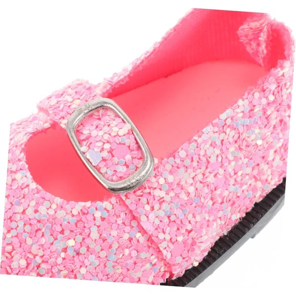 Rosa Paillettenschuhe für Miniaturpuppen, vielseitiges Bastelzubehör