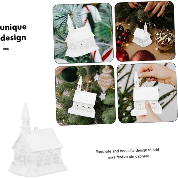 Mini Casa di Neve Natalizia in Plastica 10x7,5 cm - Decorazione Festiva per Casa e Ufficio