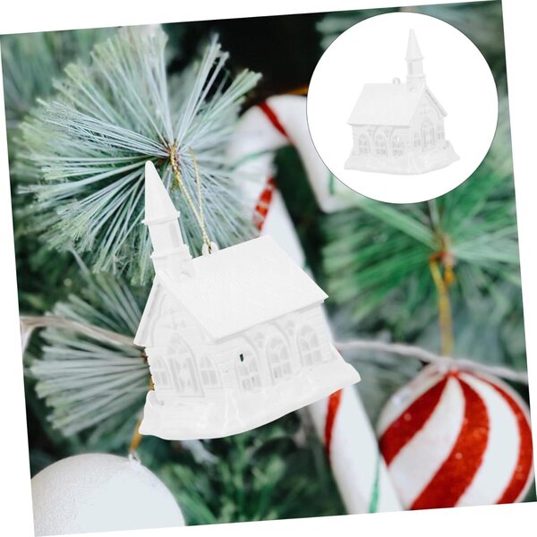 Mini Casa di Neve Natalizia in Plastica 10x7,5 cm - Decorazione Festiva per Casa e Ufficio