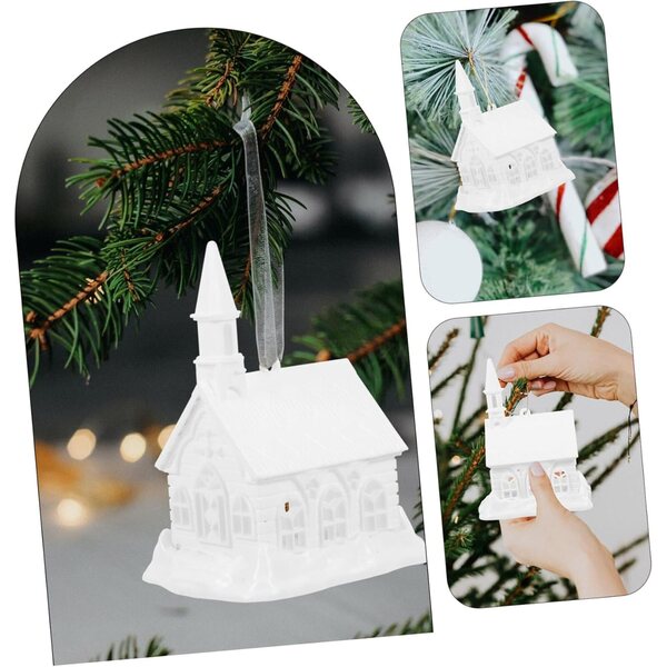 Mini Casa di Neve Natalizia in Plastica 10x7,5 cm - Decorazione Festiva per Casa e Ufficio