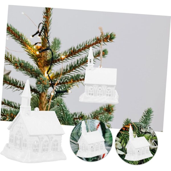 Mini Casa di Neve Natalizia in Plastica 10x7,5 cm - Decorazione Festiva per Casa e Ufficio
