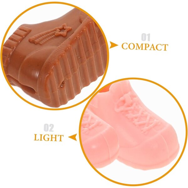 12 Paar Miniaturschuhe für BJD 17 cm – hohe Sneakers und bezaubernde Stiefeletten