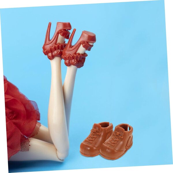 12 Paar Miniaturschuhe für BJD 17 cm – hohe Sneakers und bezaubernde Stiefeletten
